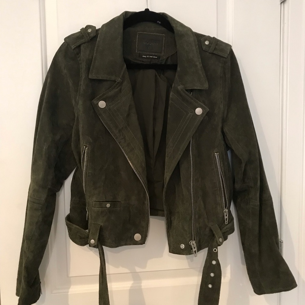 Blank NYC Green Suede Jacket